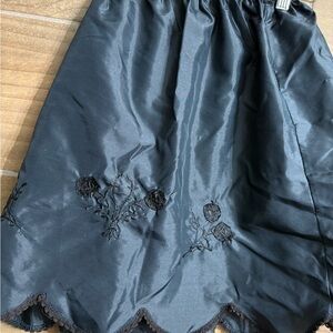 Chic Black Embroidered Slip